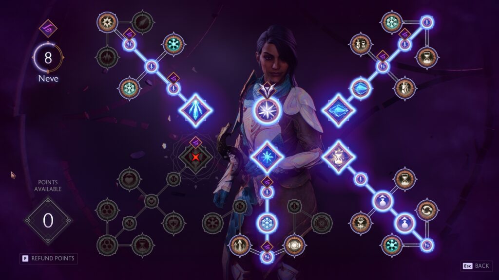 neve hardened skill tree locked healing ability boosted passives dragon age the veilguard