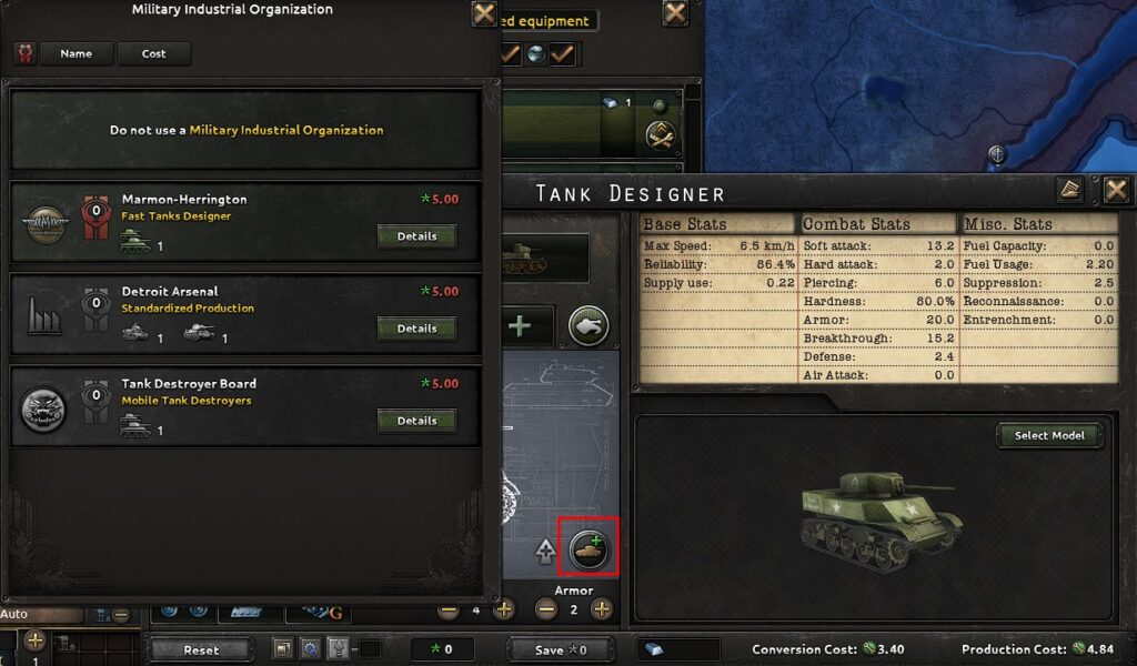 hearts of iron 4 assign a mio as a designer