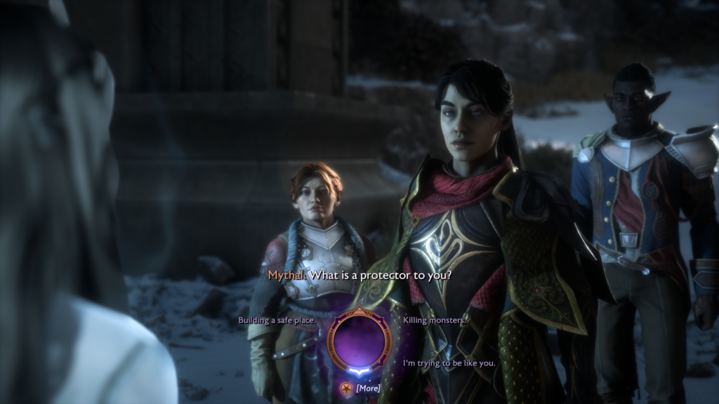 dragon age the veilguard mythal secret dialogue example more