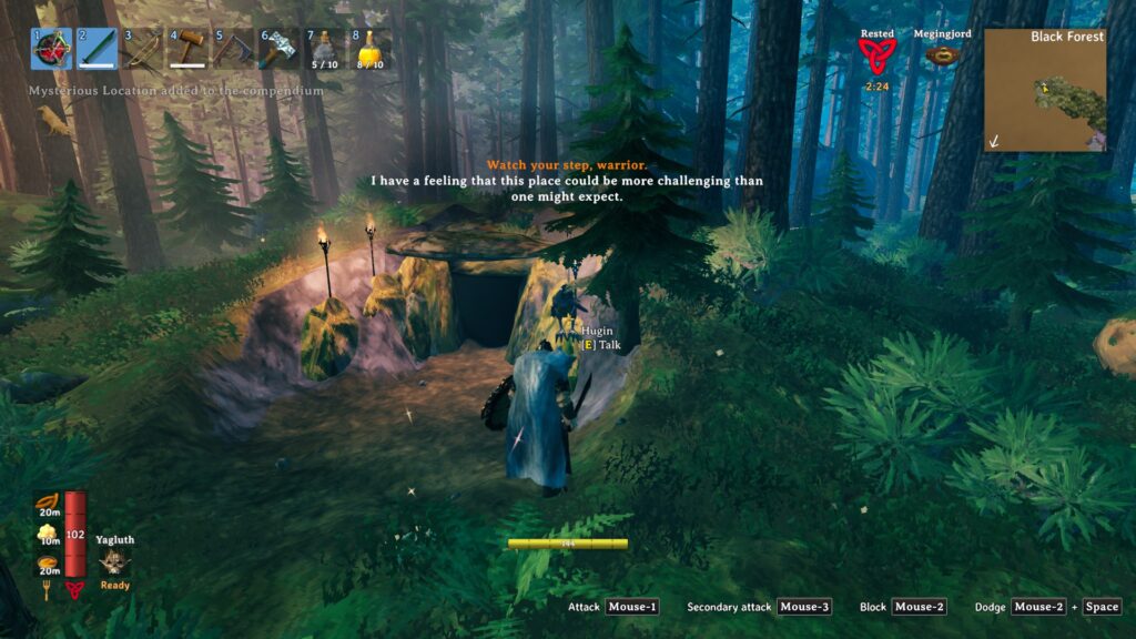 valheim hildir quest hugin warning