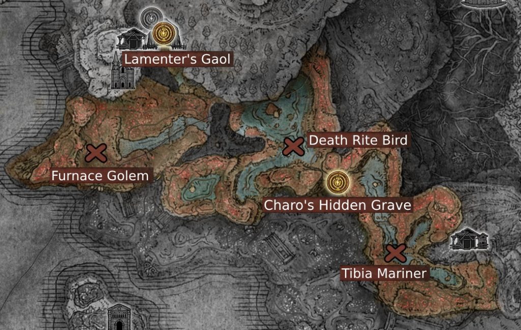 elden ring shadow of the erdtree charo's hidden grave map