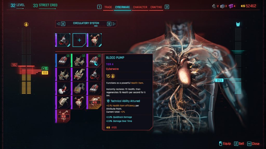 cyberpunk 2077 blood pump shop