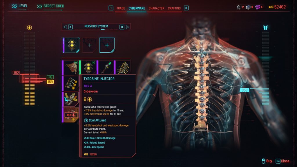 cyberpunk 2077 tyrosine injector store
