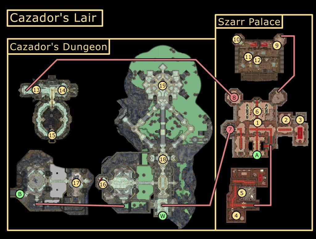baldurs gate 3 szarr palace and cazadors dungeon map 2