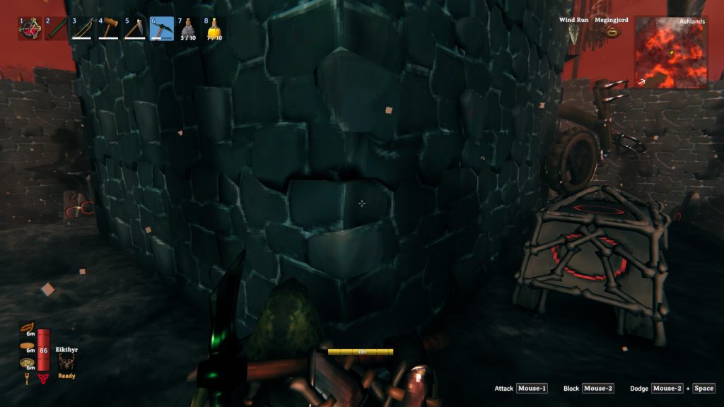 valheim charred fortress pickaxe ready