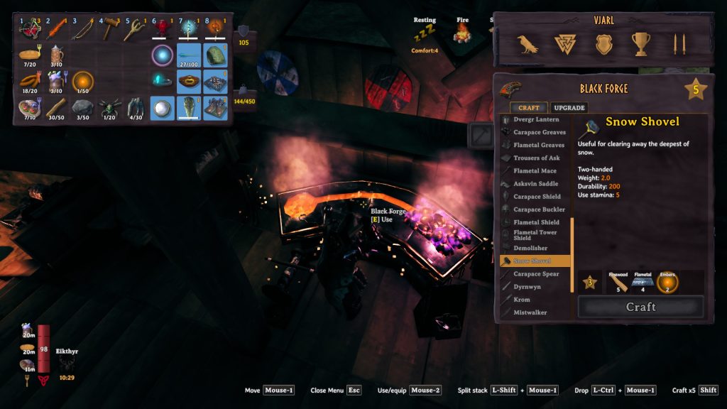 valheim deep north prepare snow shovel