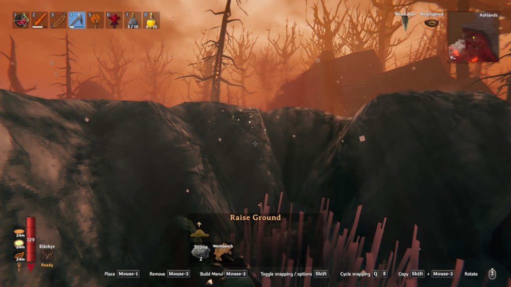 valheim how to ashlands hoe raise ground