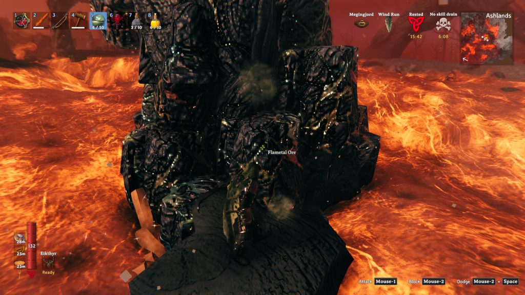 valheim how to walk on lava basalt flametal mining