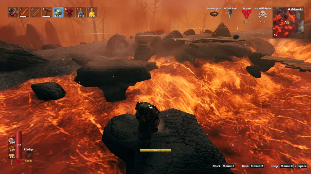 valheim how to walk on lava basalt platforms