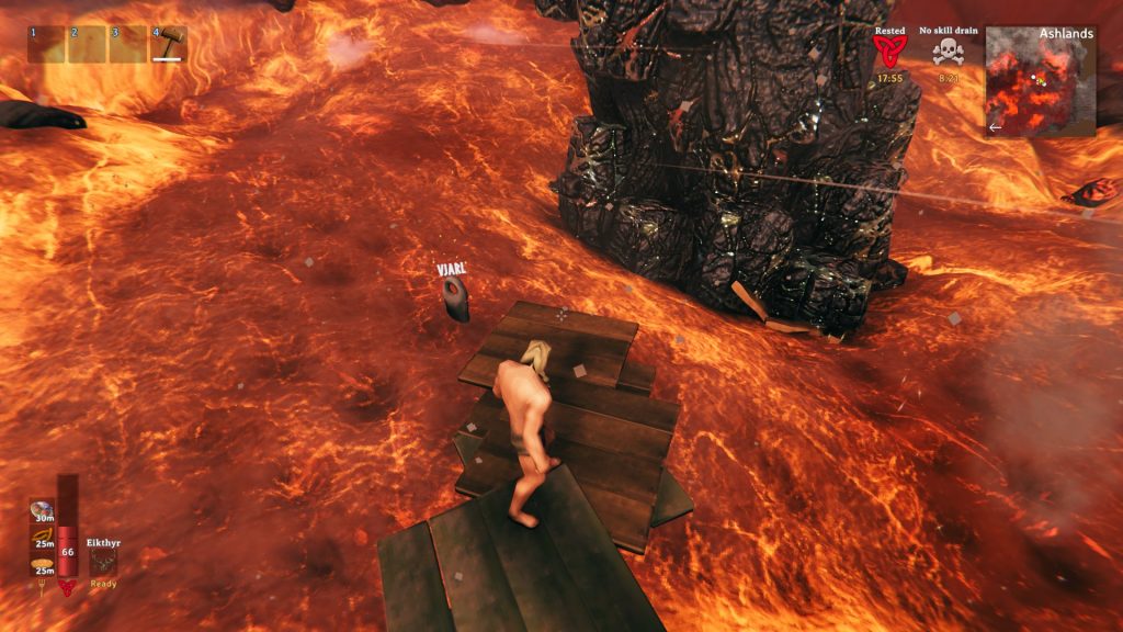 valheim how to walk on lava bridge to grave