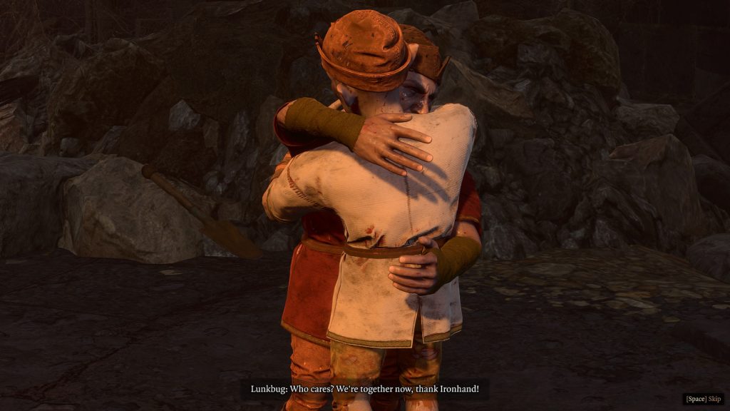 baldurs gate 3 screenshot savethegrymforgegnomes hug