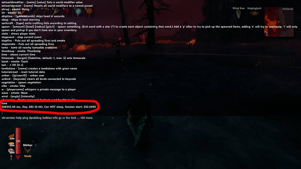 valheim ashlands tips time