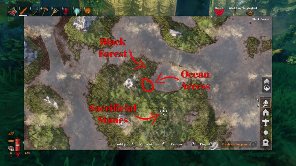 valheim meadows tips base map