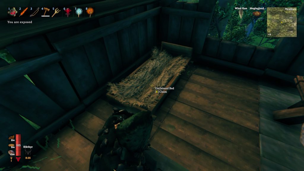 valheim meadows tips claim bed