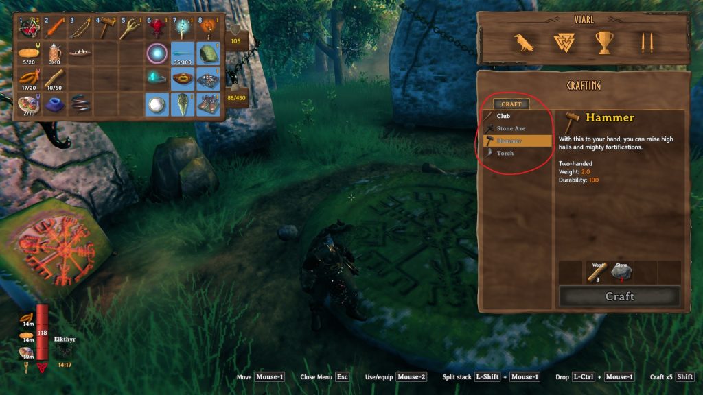 valheim meadows tips inventory crafting