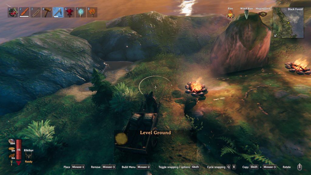 valheim black forest tips cart hoe level