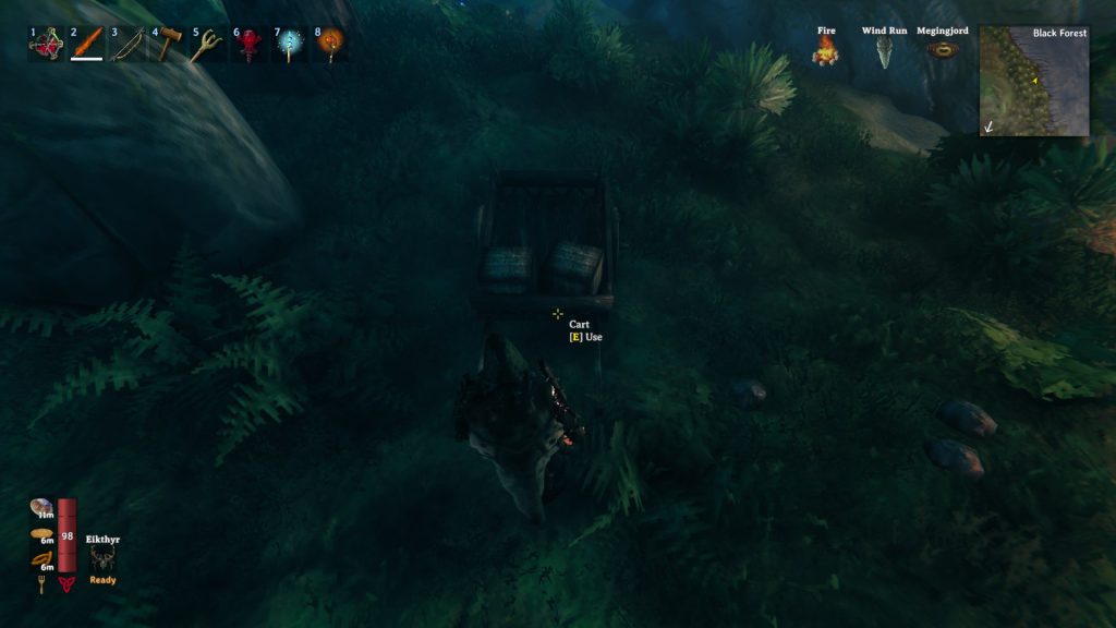 valheim black forest tips cart use
