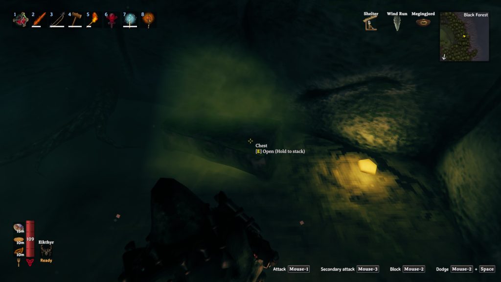 valheim black forest tips dungeon chest