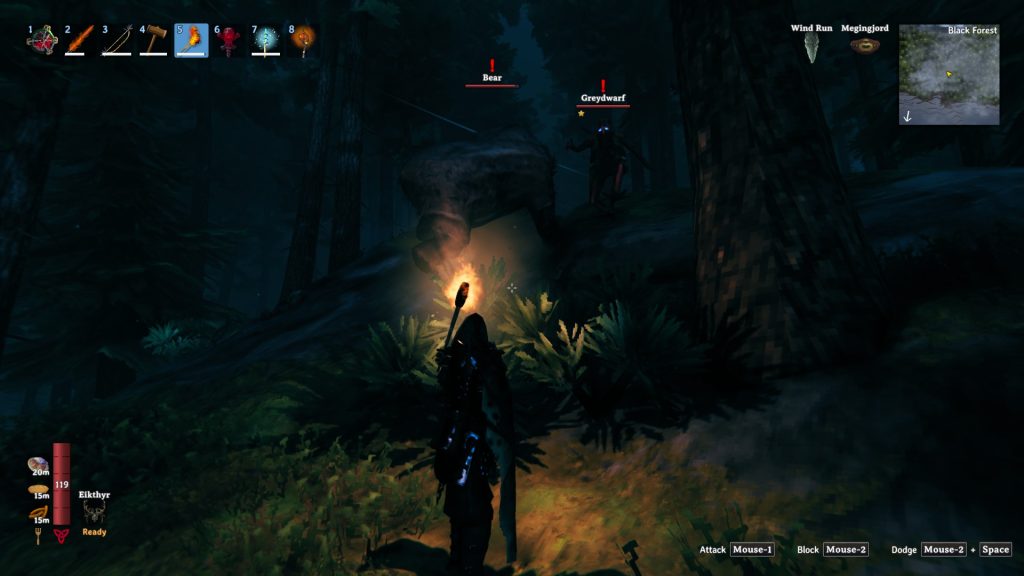 valheim black forest tips torch protects