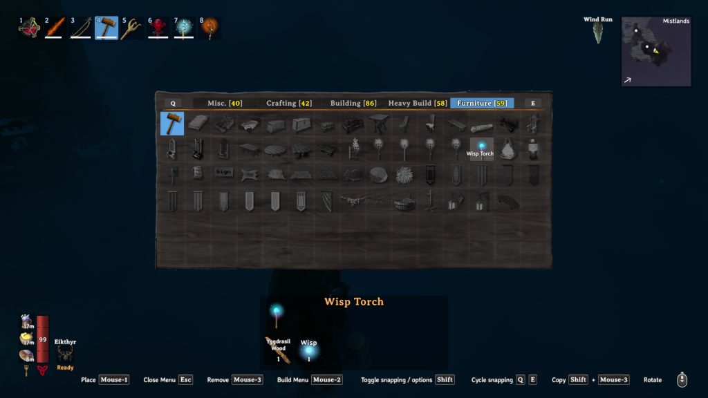 valheim how to mistlands wisp torch craft